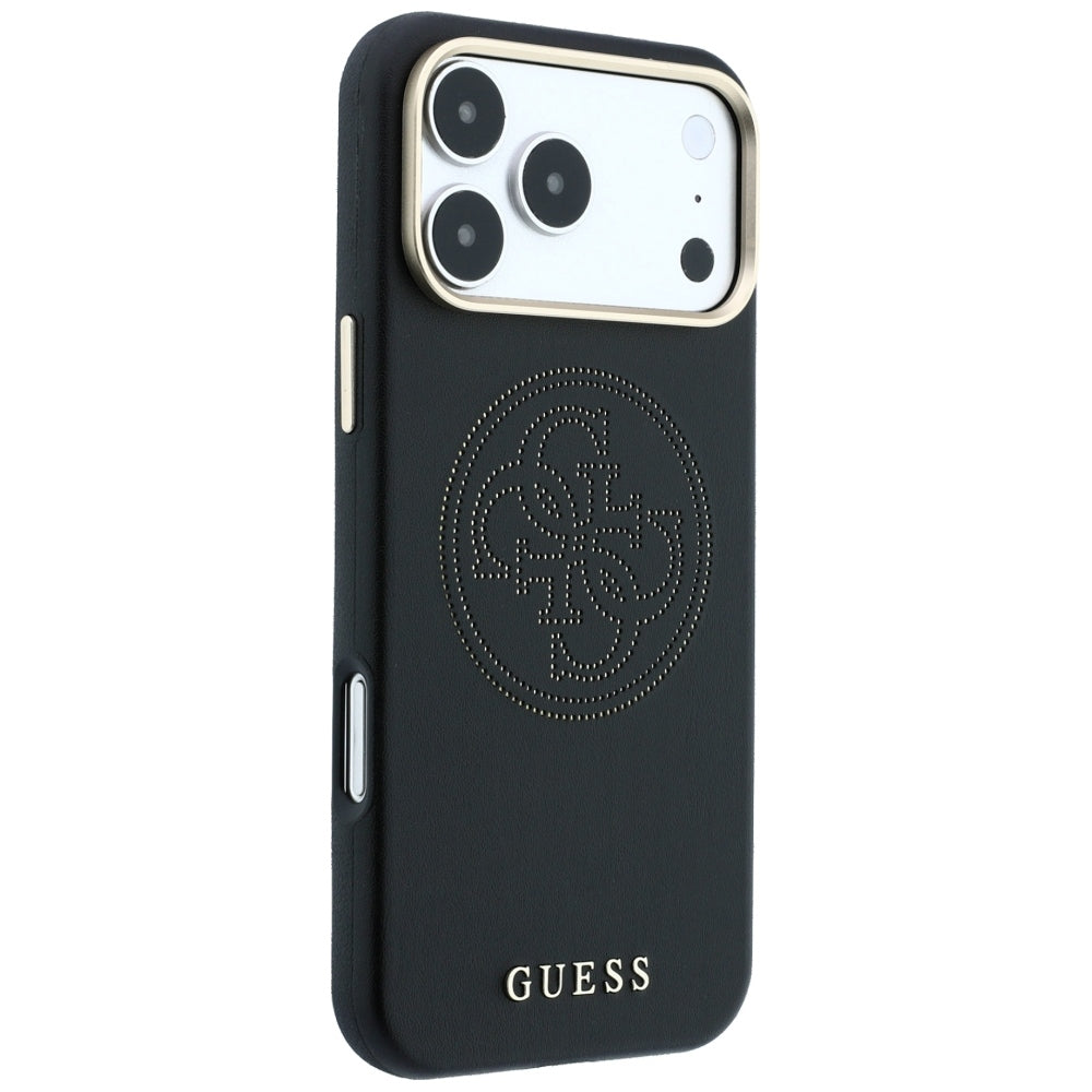 Guess iPhone 17 Pro Max/iPhone 18 Pro Max Cover Perforated 4G Gold Logo Sort