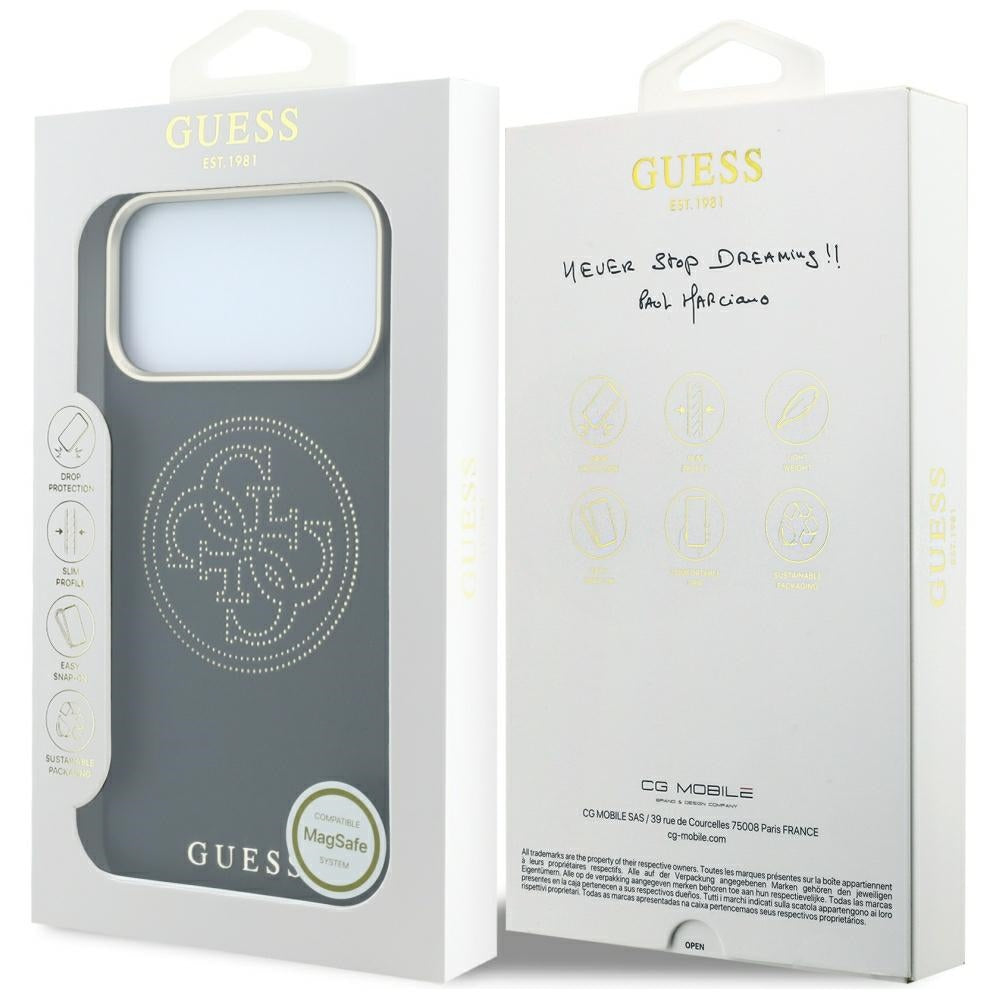 Guess iPhone 17 Pro Max/iPhone 18 Pro Max Cover Perforated 4G Gold Logo Sort