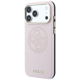 Guess iPhone 17 Pro/iPhone 18 Pro Cover Perforated 4G Gold Logo Lyserød