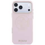 Guess iPhone 17 Pro/iPhone 18 Pro Cover Perforated 4G Gold Logo Lyserød
