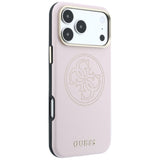Guess iPhone 17 Pro/iPhone 18 Pro Cover Perforated 4G Gold Logo Lyserød