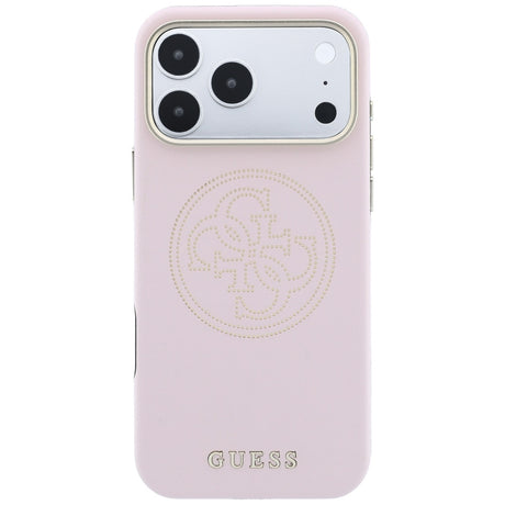 Guess iPhone 17 Pro Max/iPhone 18 Pro Max Cover Perforated 4G Gold Logo Lyserød