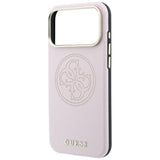 Guess iPhone 17 Pro Max/iPhone 18 Pro Max Cover Perforated 4G Gold Logo Lyserød