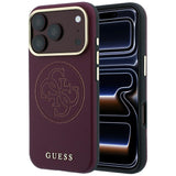 Guess iPhone 17 Pro Max/iPhone 18 Pro Max Cover Perforated 4G Gold Logo Burgundy