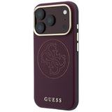 Guess iPhone 17 Pro Max/iPhone 18 Pro Max Cover Perforated 4G Gold Logo Burgundy