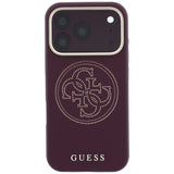 Guess iPhone 17 Pro Max/iPhone 18 Pro Max Cover Perforated 4G Gold Logo Burgundy