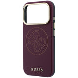 Guess iPhone 17 Pro Max/iPhone 18 Pro Max Cover Perforated 4G Gold Logo Burgundy