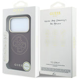 Guess iPhone 17 Pro Max/iPhone 18 Pro Max Cover Perforated 4G Gold Logo Burgundy