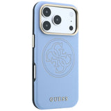 Guess iPhone 17 Pro/iPhone 18 Pro Cover Perforated 4G Gold Logo Blå