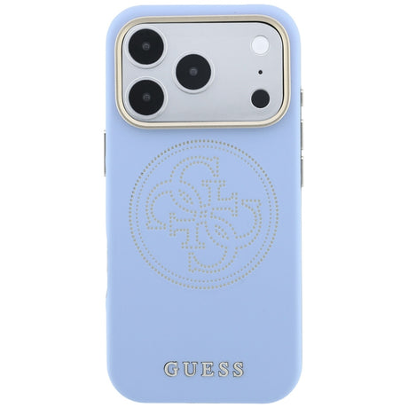 Guess iPhone 17 Pro Max/iPhone 18 Pro Max Cover Perforated 4G Gold Logo Blå