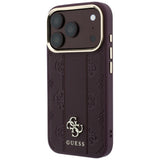 Guess iPhone 17 Pro/iPhone 18 Pro Cover Stripe Peony 4G Logo Burgundy