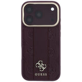 Guess iPhone 17 Pro/iPhone 18 Pro Cover Stripe Peony 4G Logo Burgundy