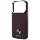 Guess iPhone 17 Pro/iPhone 18 Pro Cover Stripe Peony 4G Logo Burgundy