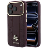 Guess Cover til iPhone 17 Pro Max/iPhone 18 Pro Max Stripe Peony 4G-logo Bourgogne