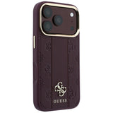 Guess Cover til iPhone 17 Pro Max/iPhone 18 Pro Max Stripe Peony 4G-logo Bourgogne