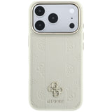 Guess iPhone 17 Pro Max/iPhone 18 Pro Max Cover Stripe Peony 4G Logo Beige