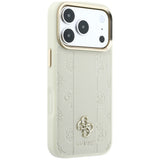 Guess iPhone 17 Pro Max/iPhone 18 Pro Max Cover Stripe Peony 4G Logo Beige
