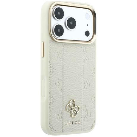 Guess iPhone 17 Pro Max/iPhone 18 Pro Max Cover Stripe Peony 4G Logo Beige