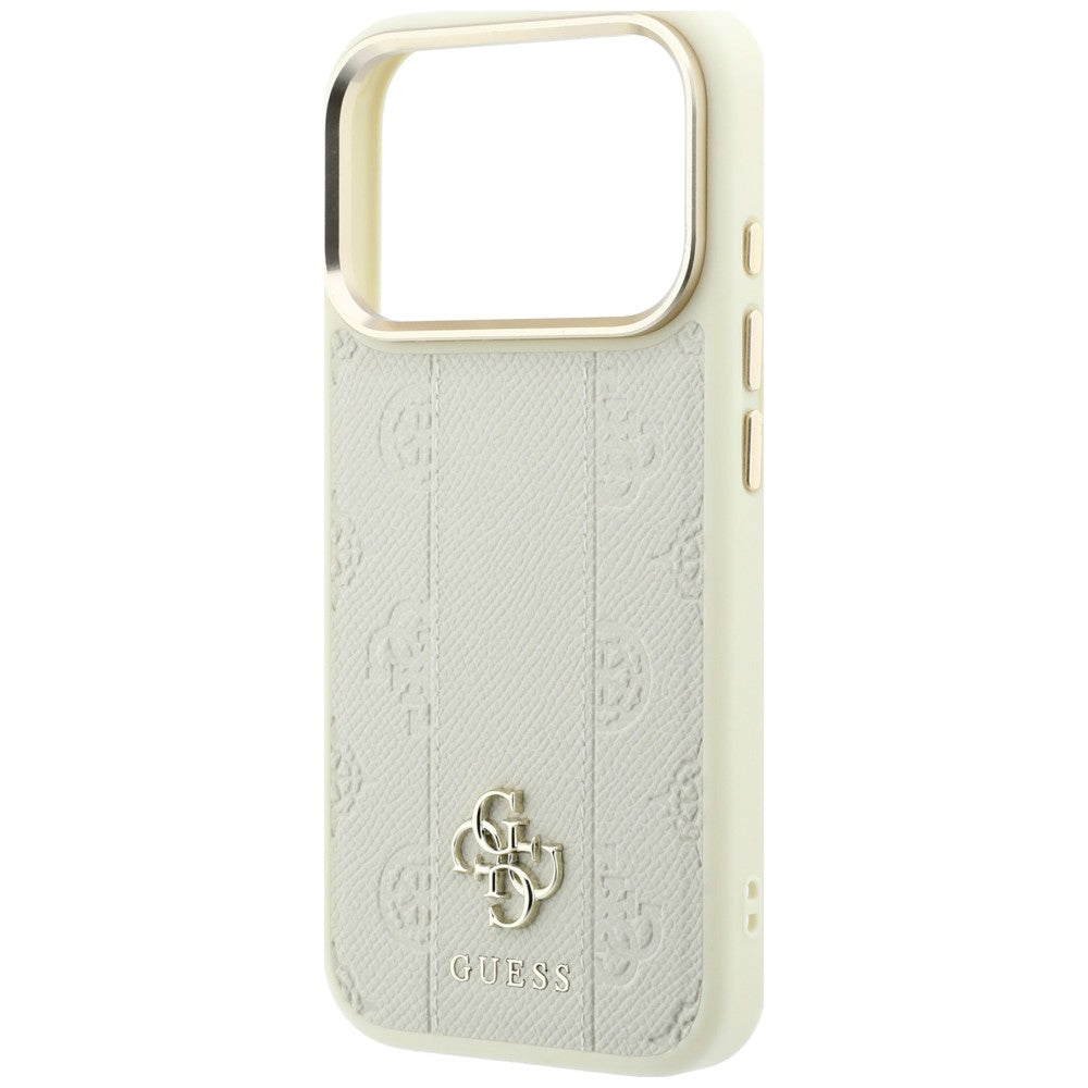 Guess iPhone 17 Pro Max/iPhone 18 Pro Max Cover Stripe Peony 4G Logo Beige