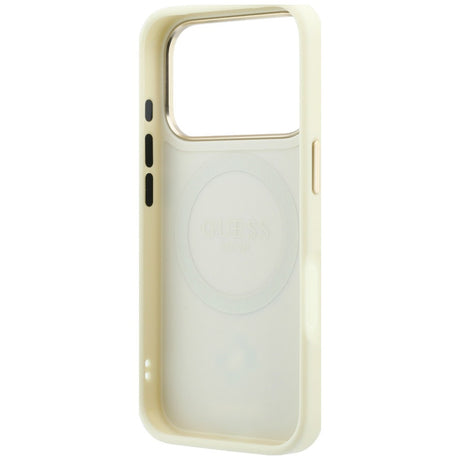Guess iPhone 17 Pro Max/iPhone 18 Pro Max Cover Stripe Peony 4G Logo Beige