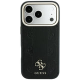 Guess iPhone 17 Pro Max/iPhone 18 Pro Max Cover Stripe Peony 4G Logo Sort