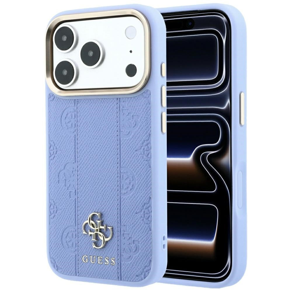 Guess iPhone 17 Pro/iPhone 18 Pro Cover Stripe Peony 4G Logo Blå