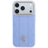 Guess iPhone 17 Pro Max/iPhone 18 Pro Max Cover Stripe Peony 4G Logo Blå