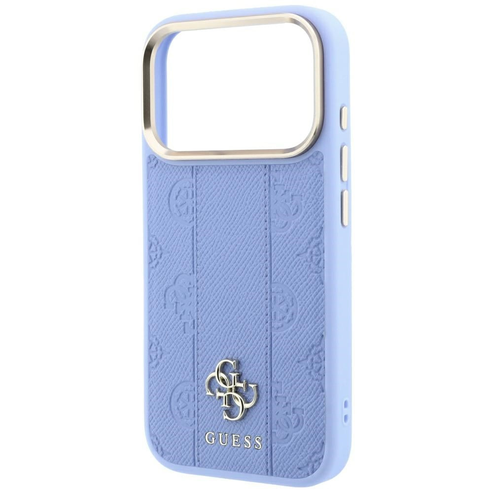 Guess iPhone 17 Pro Max/iPhone 18 Pro Max Cover Stripe Peony 4G Logo Blå