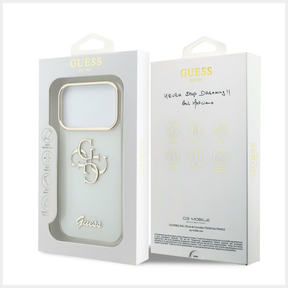 Guess iPhone 17 Pro Max/iPhone 18 Pro Max Cover 4G Script Hvid