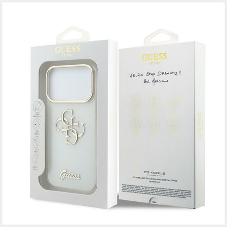 Guess iPhone 17 Pro Max/iPhone 18 Pro Max Cover 4G Script Hvid