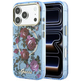 Guess iPhone 17 Pro Max/iPhone 18 Pro Max Cover Glitter Blossom Roses Blå