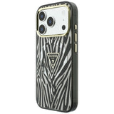 Guess iPhone 17 Pro/iPhone 18 Pro Cover Zebra Glitter Sølv