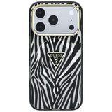 Guess iPhone 17 Pro/iPhone 18 Pro Cover Zebra Glitter Sølv