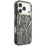 Guess iPhone 17 Pro/iPhone 18 Pro Cover Zebra Glitter Sølv