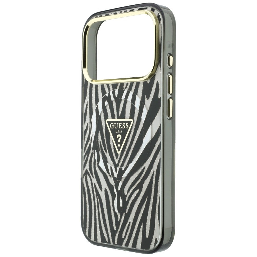 Guess iPhone 17 Pro/iPhone 18 Pro Cover Zebra Glitter Sølv