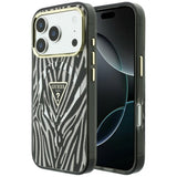Guess iPhone 17 Pro Max/iPhone 18 Pro Max Cover Zebra Glitter Sølv