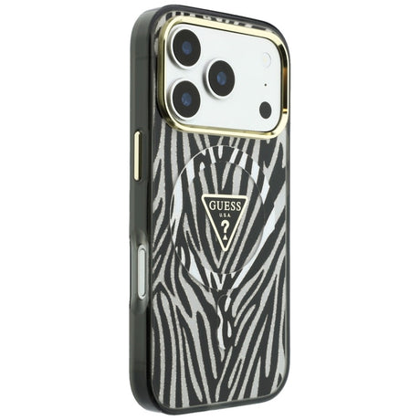Guess iPhone 17 Pro Max/iPhone 18 Pro Max Cover Zebra Glitter Sølv