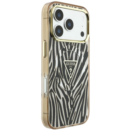 Guess iPhone 17 Pro Max/iPhone 18 Pro Max Cover Zebra Glitter Guld