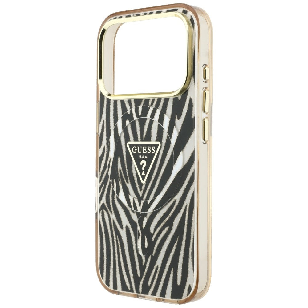 Guess iPhone 17 Pro Max/iPhone 18 Pro Max Cover Zebra Glitter Guld