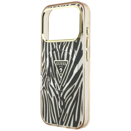 Guess iPhone 17 Pro Max/iPhone 18 Pro Max Cover Zebra Glitter Guld