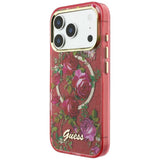 Guess iPhone 17 Pro Max/iPhone 18 Pro Max Cover Glitter Blossom Roses Burgundy