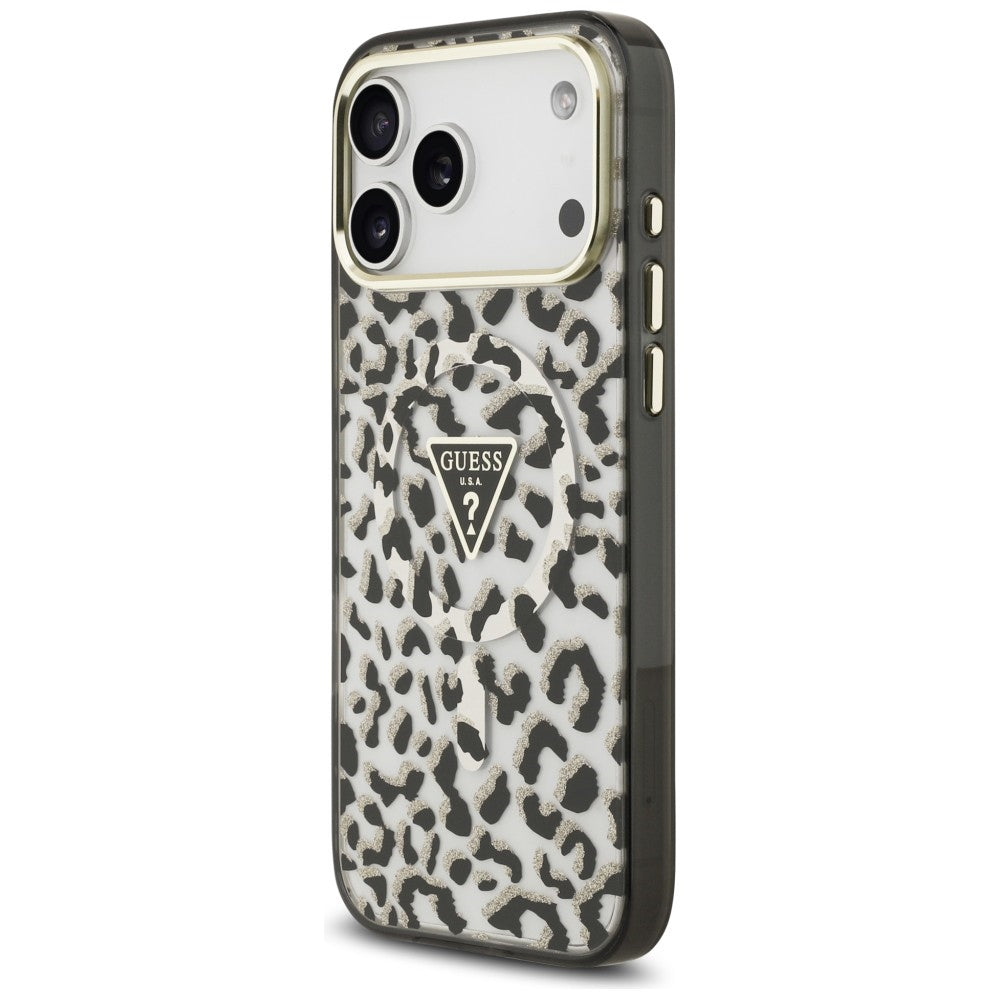 Guess iPhone 17 Pro Max/iPhone 18 Pro Max Cover Leopard Glitter Sort