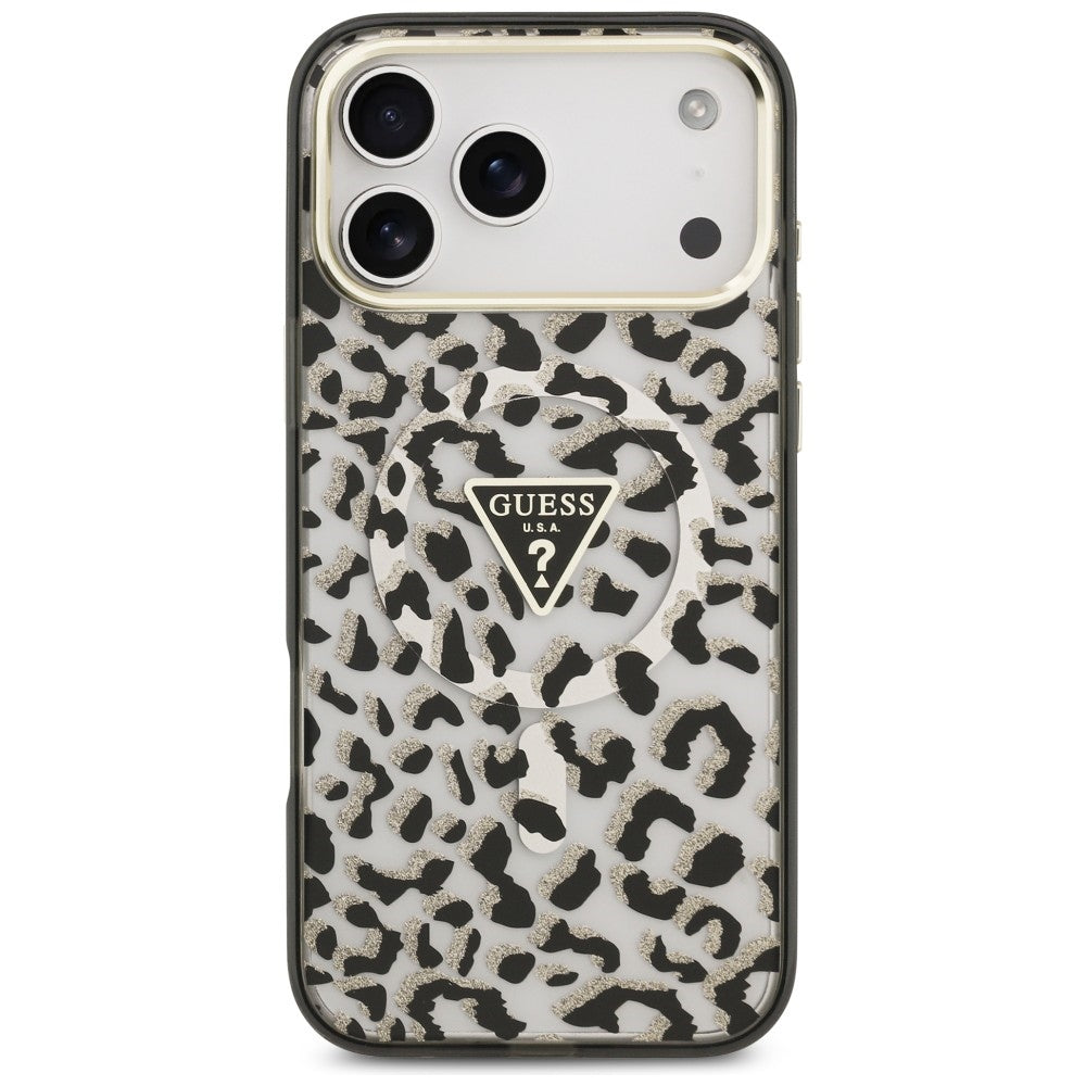 Guess iPhone 17 Pro Max/iPhone 18 Pro Max Cover Leopard Glitter Sort