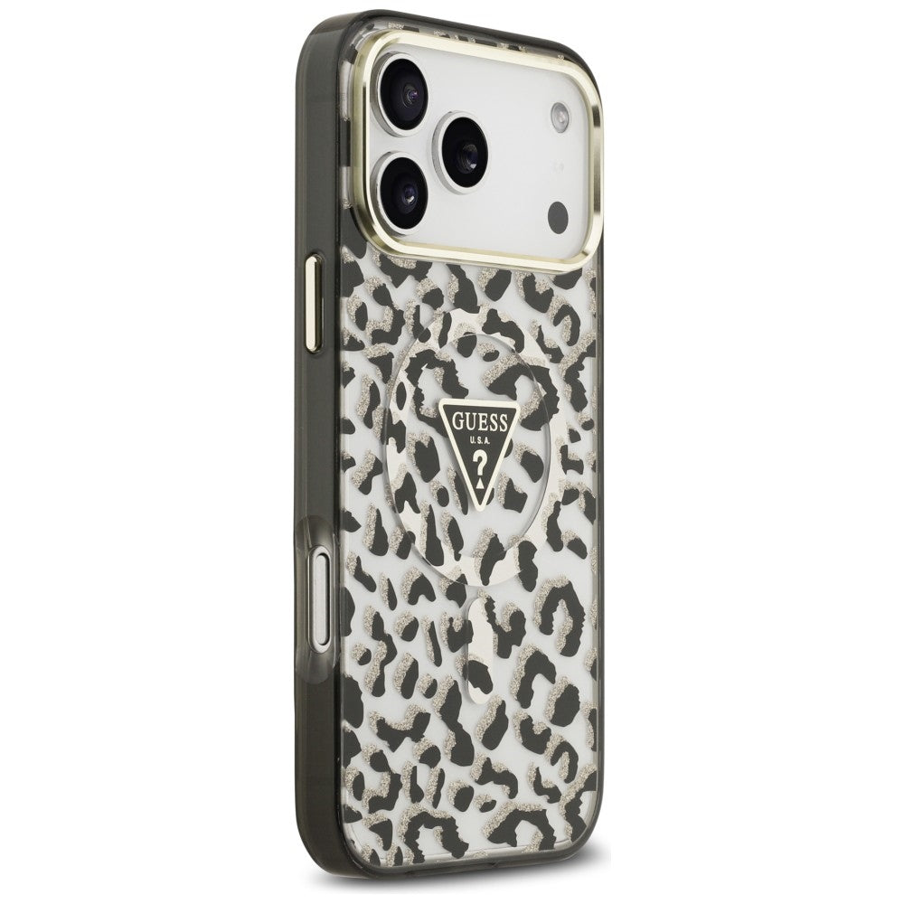 Guess iPhone 17 Pro Max/iPhone 18 Pro Max Cover Leopard Glitter Sort