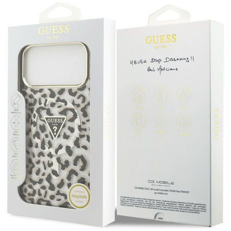 Guess iPhone 17 Pro Max/iPhone 18 Pro Max Cover Leopard Glitter Sort