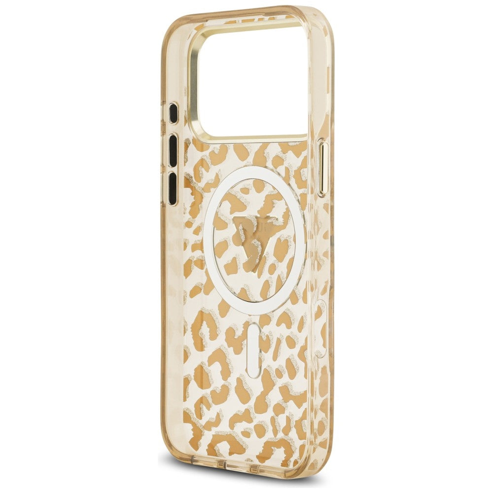 Guess iPhone 17 Pro/iPhone 18 Pro Cover Leopard Glitter Brun
