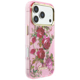 Guess iPhone 17 Pro/iPhone 18 Pro Cover Glitter Blossom Roses Lyserød