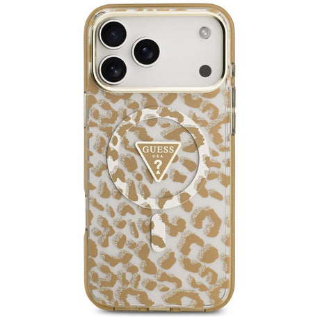 Guess iPhone 17 Pro Max/iPhone 18 Pro Max Cover Leopard Glitter Brun