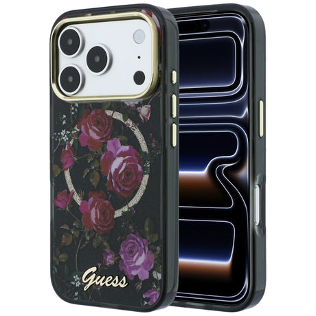 Guess iPhone 17 Pro/iPhone 18 Pro Cover Glitter Blossom Roses Sort