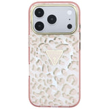 Guess iPhone 17 Pro/iPhone 18 Pro Cover Leopard Glitter Lyserød